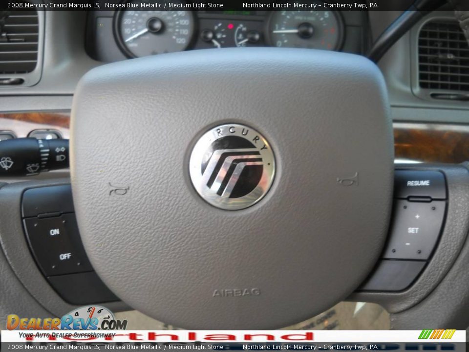 2008 Mercury Grand Marquis LS Norsea Blue Metallic / Medium Light Stone Photo #19