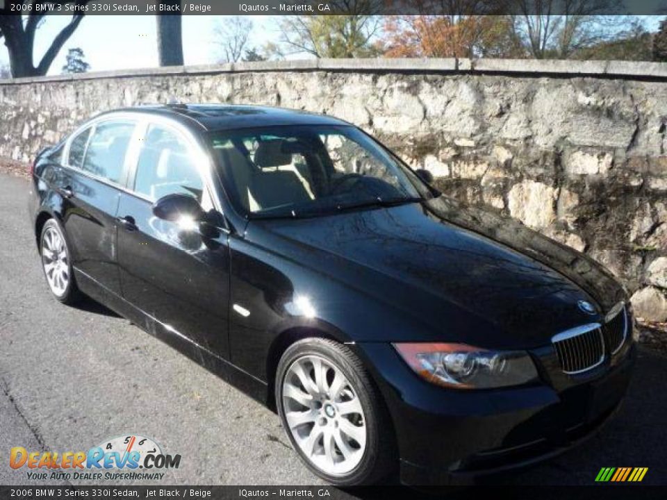 2006 BMW 3 Series 330i Sedan Jet Black / Beige Photo #1
