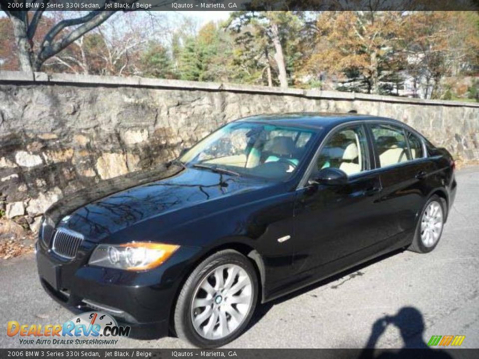 2006 BMW 3 Series 330i Sedan Jet Black / Beige Photo #2