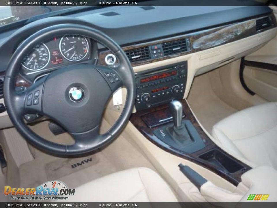 2006 BMW 3 Series 330i Sedan Jet Black / Beige Photo #6