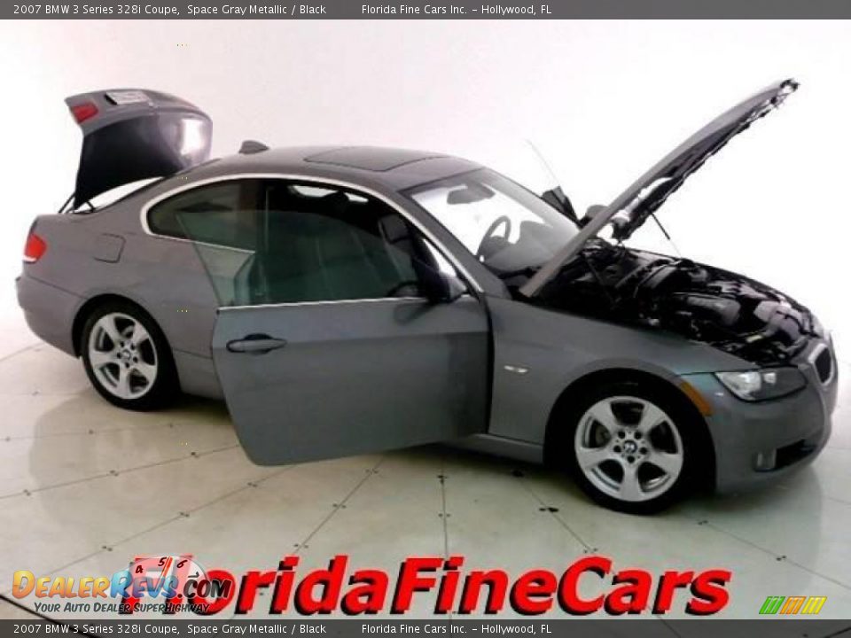 2007 BMW 3 Series 328i Coupe Space Gray Metallic / Black Photo #7