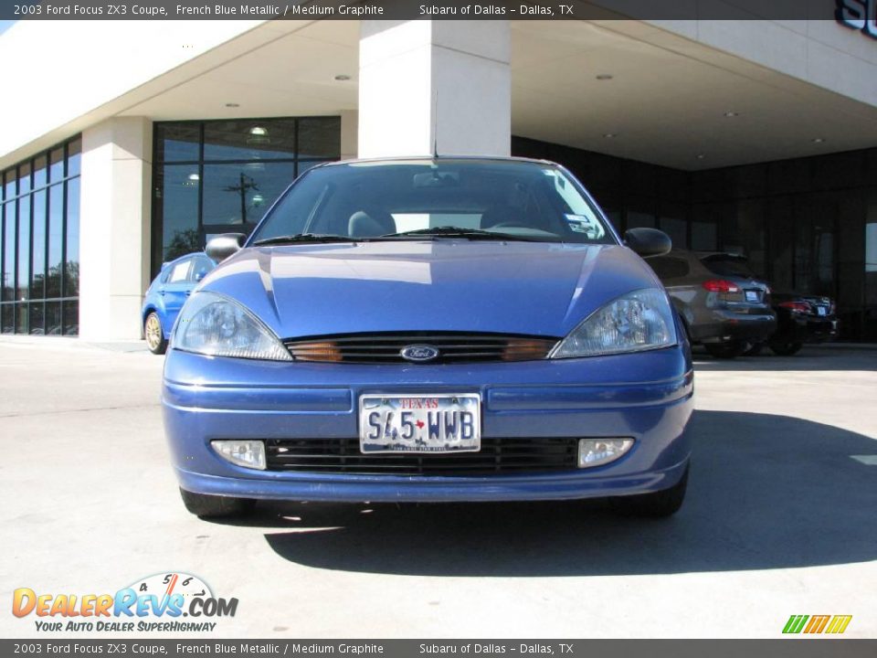 2003 Ford Focus ZX3 Coupe French Blue Metallic / Medium Graphite Photo #2