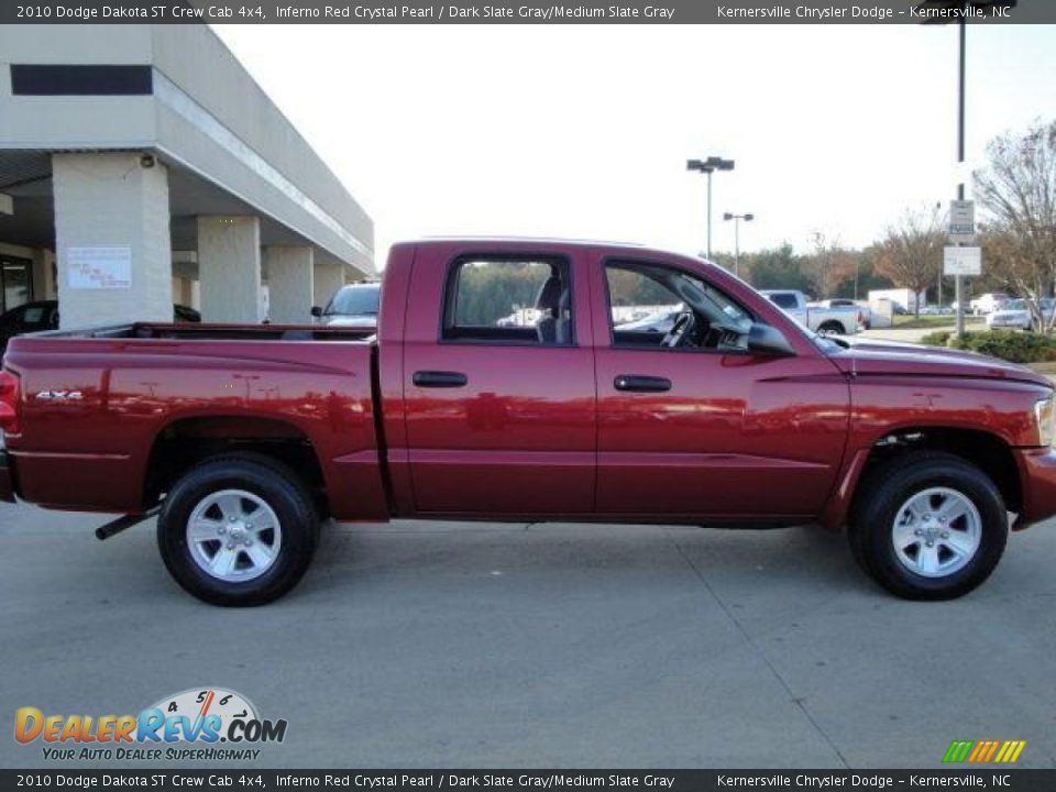 2010 Dodge Dakota ST Crew Cab 4x4 Inferno Red Crystal Pearl / Dark Slate Gray/Medium Slate Gray Photo #4