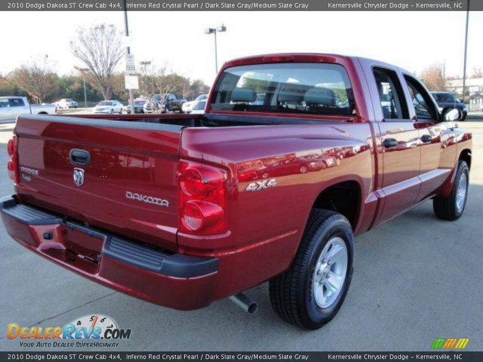 2010 Dodge Dakota ST Crew Cab 4x4 Inferno Red Crystal Pearl / Dark Slate Gray/Medium Slate Gray Photo #5