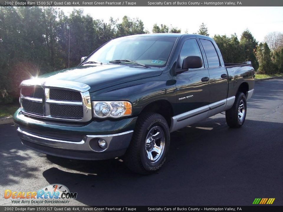 2002 Dodge Ram 1500 SLT Quad Cab 4x4 Forest Green Pearlcoat / Taupe Photo #3