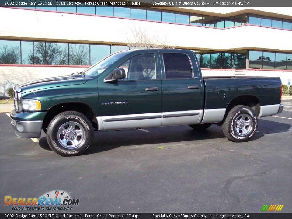 2002 Dodge Ram 1500 SLT Quad Cab 4x4 Forest Green Pearlcoat / Taupe Photo #27