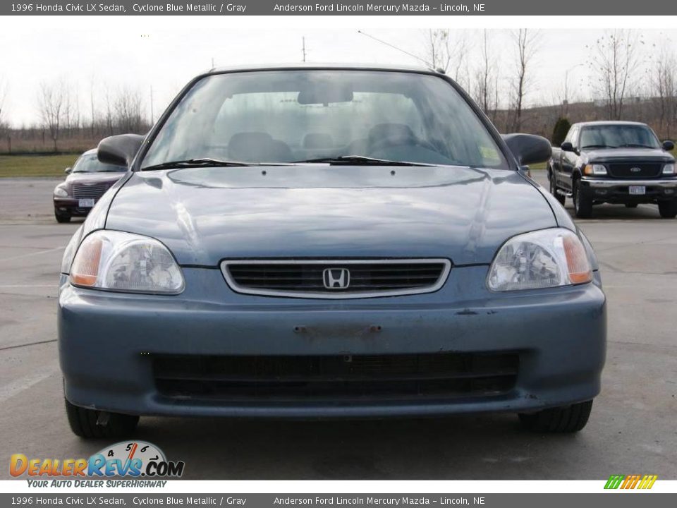 1996 Honda Civic LX Sedan Cyclone Blue Metallic / Gray Photo #2
