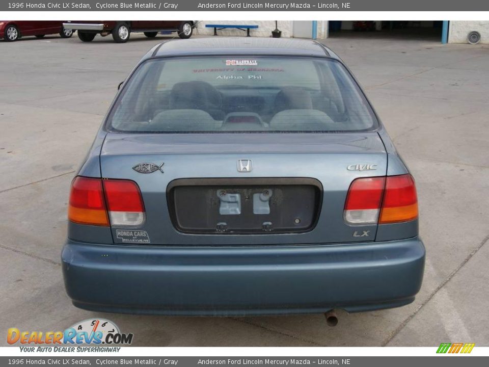 1996 Honda Civic LX Sedan Cyclone Blue Metallic / Gray Photo #5