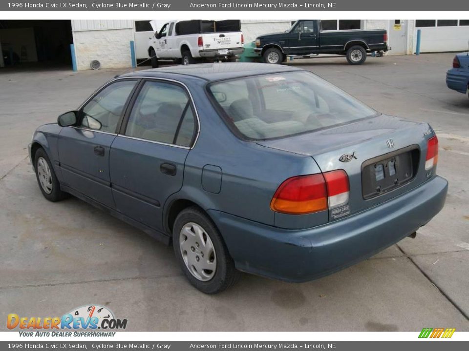 1996 Honda Civic LX Sedan Cyclone Blue Metallic / Gray Photo #6