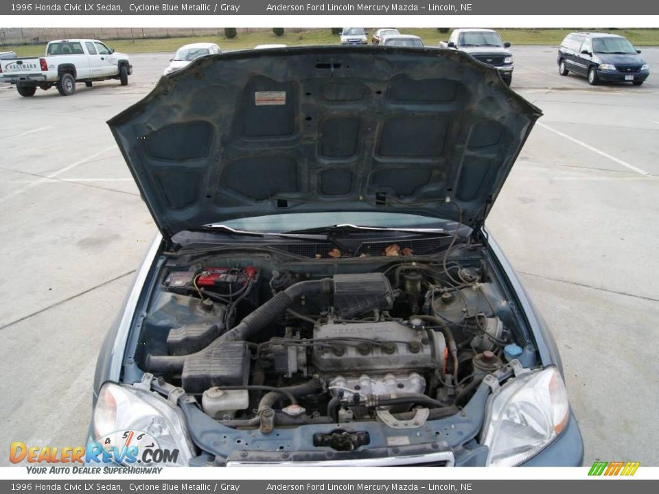 1996 Honda Civic LX Sedan Cyclone Blue Metallic / Gray Photo #9
