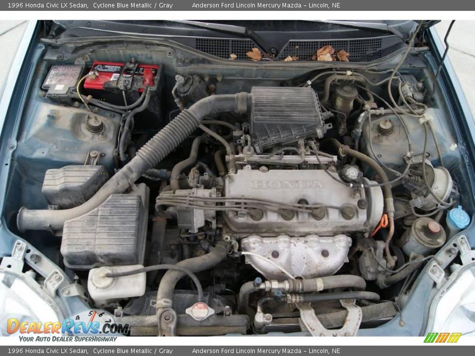 1996 Honda Civic LX Sedan Cyclone Blue Metallic / Gray Photo #10
