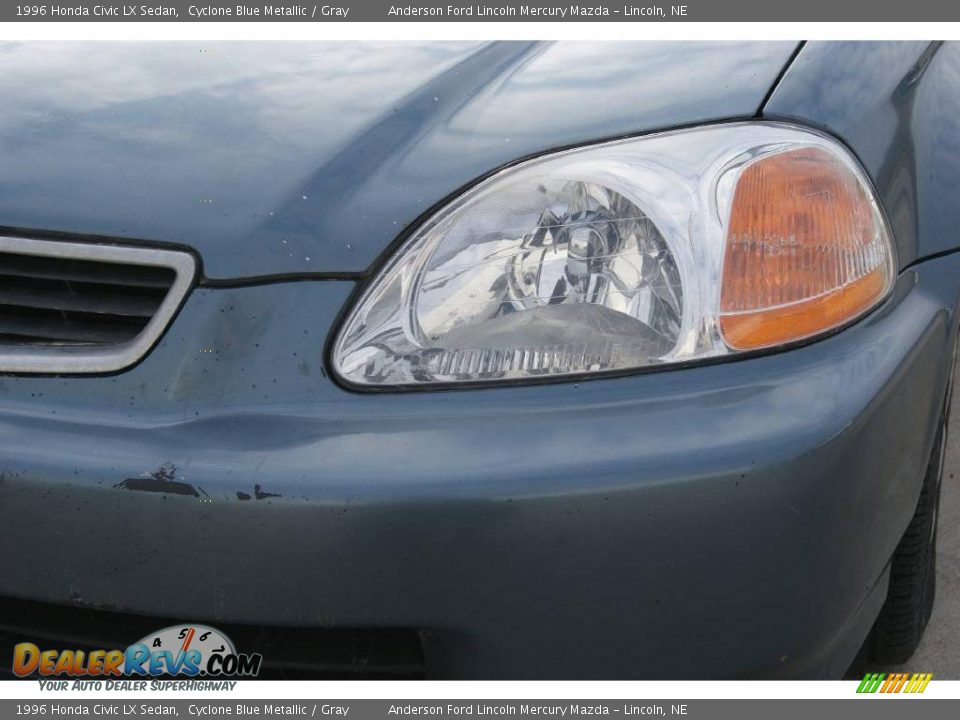 1996 Honda Civic LX Sedan Cyclone Blue Metallic / Gray Photo #14