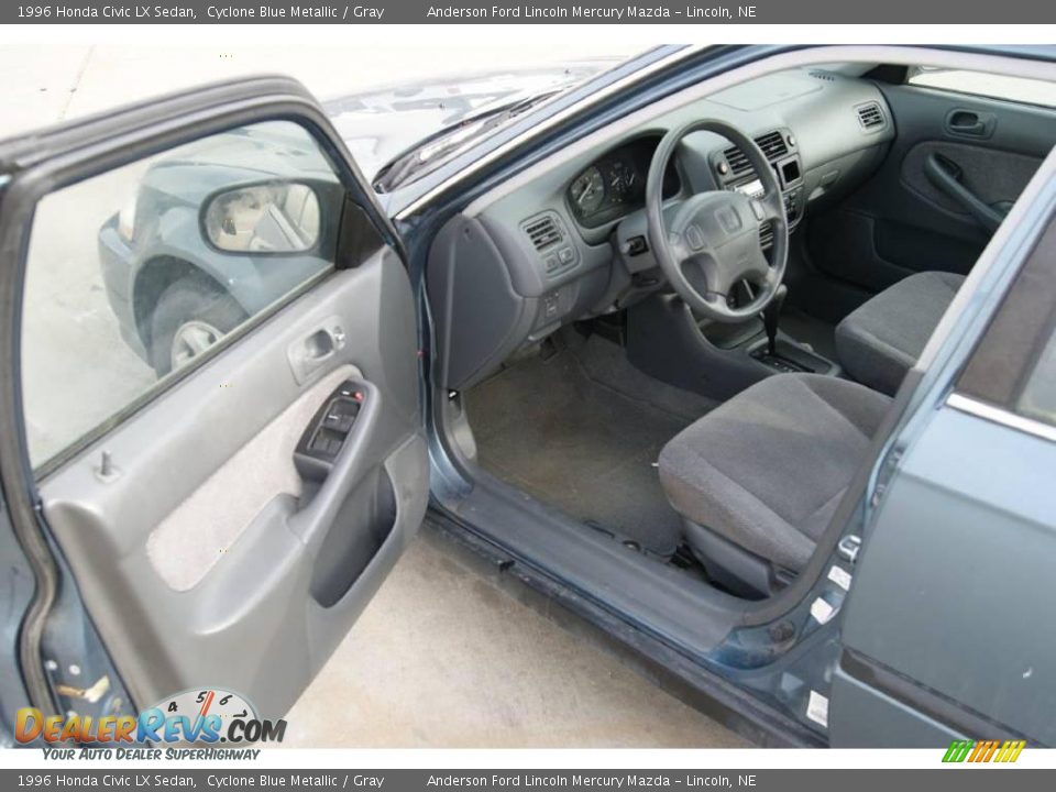 1996 Honda Civic LX Sedan Cyclone Blue Metallic / Gray Photo #20