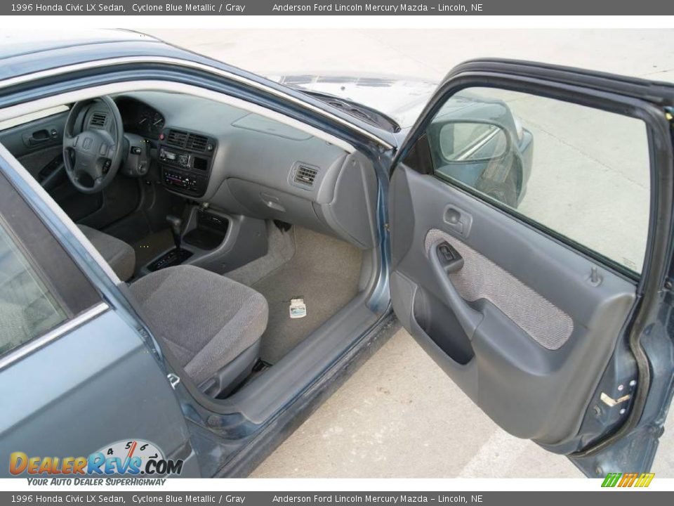 1996 Honda Civic LX Sedan Cyclone Blue Metallic / Gray Photo #22