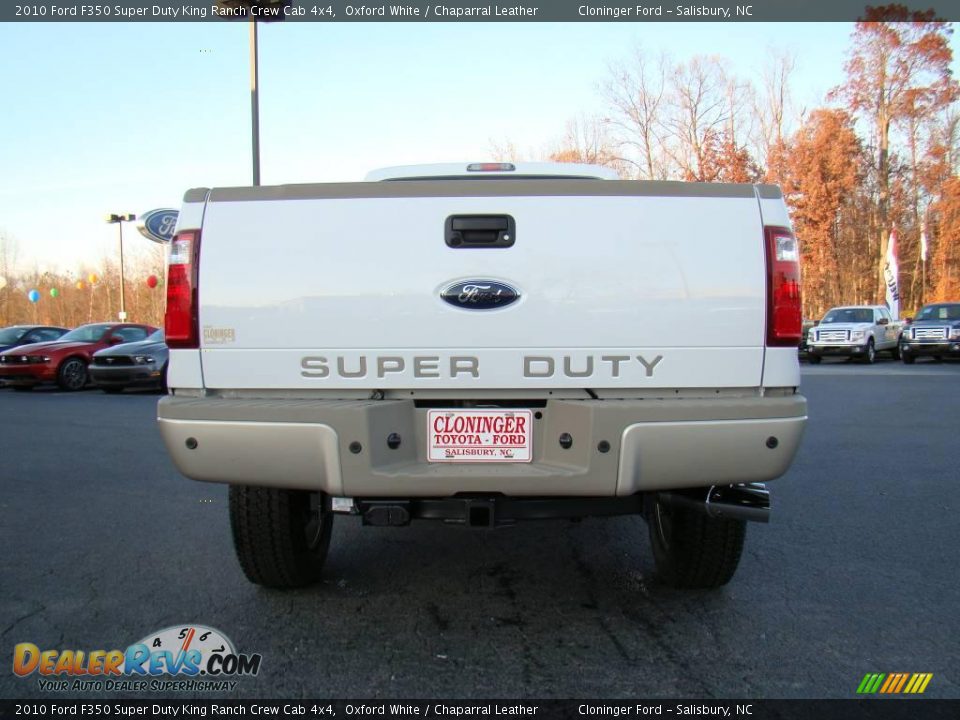 2010 Ford F350 Super Duty King Ranch Crew Cab 4x4 Oxford White / Chaparral Leather Photo #4