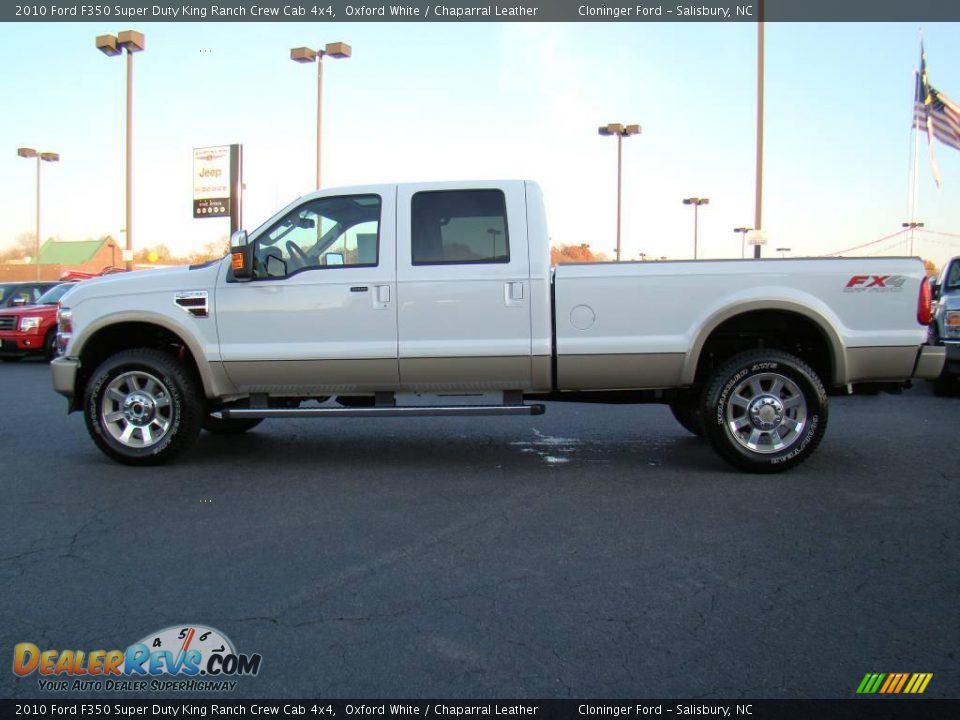 2010 Ford F350 Super Duty King Ranch Crew Cab 4x4 Oxford White / Chaparral Leather Photo #5