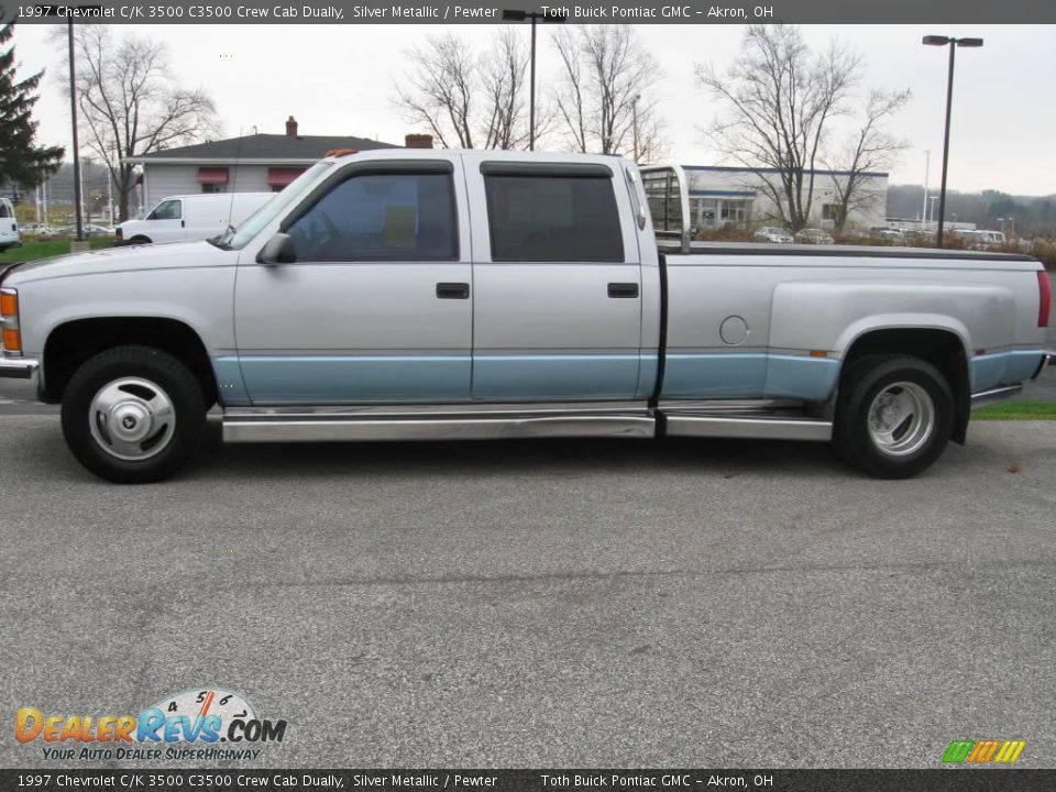 1997 Chevrolet C/K 3500 C3500 Crew Cab Dually Silver Metallic / Pewter Photo #2