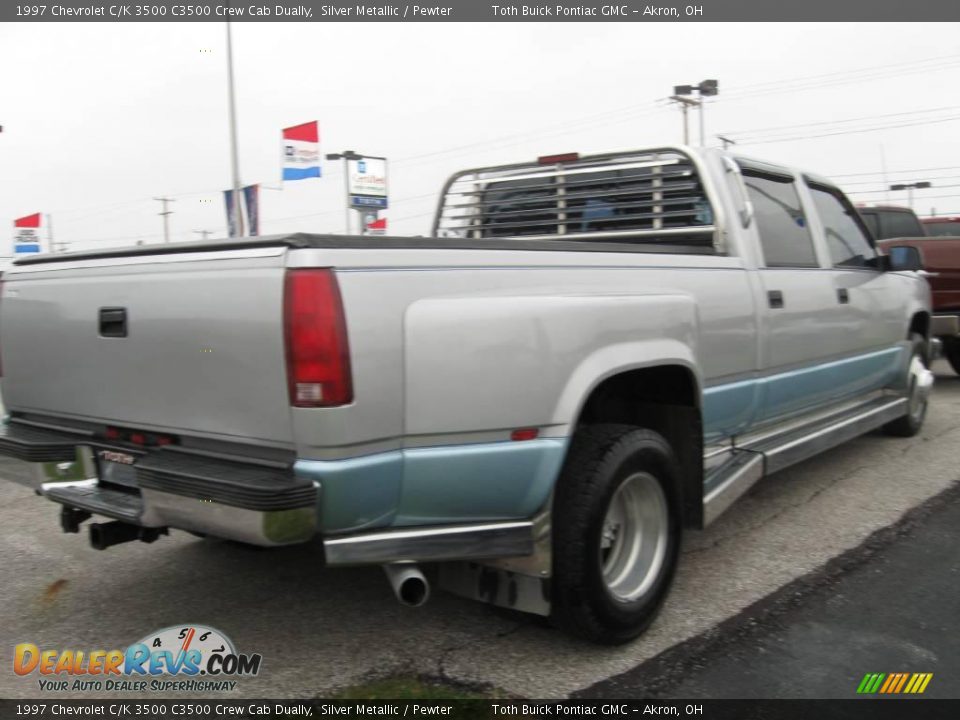 1997 Chevrolet C/K 3500 C3500 Crew Cab Dually Silver Metallic / Pewter Photo #4