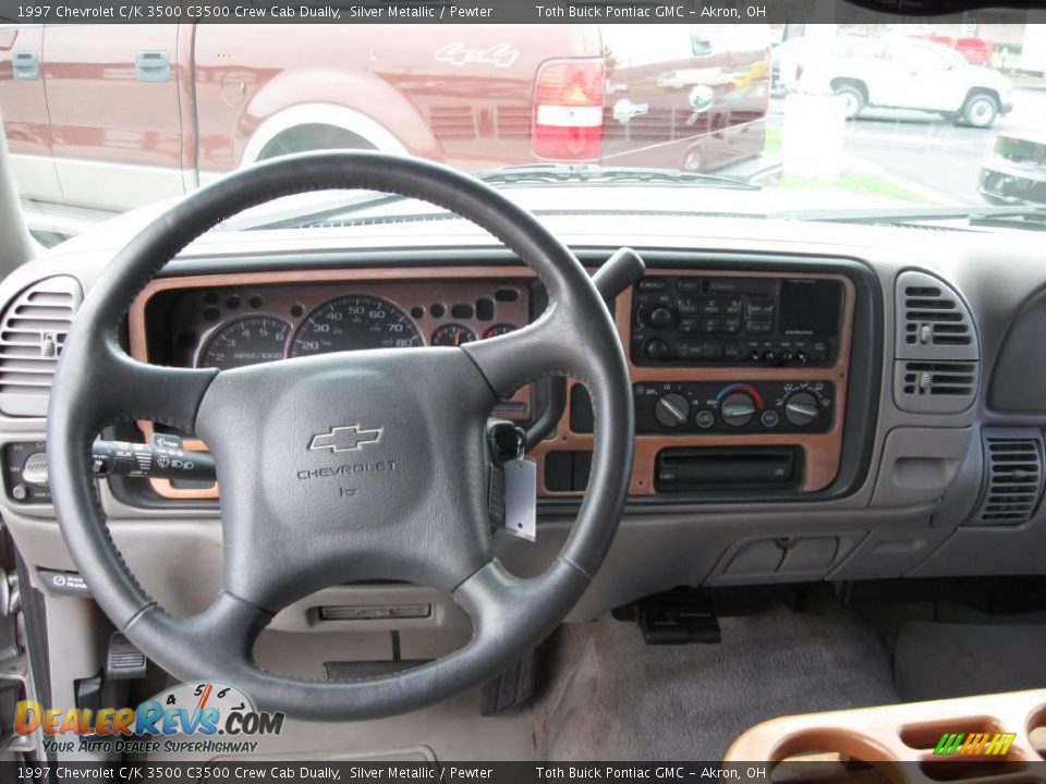 1997 Chevrolet C/K 3500 C3500 Crew Cab Dually Silver Metallic / Pewter Photo #9