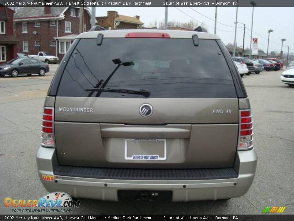 2002 Mercury Mountaineer AWD Harvest Gold Metallic / Medium Dark Parchment Photo #3