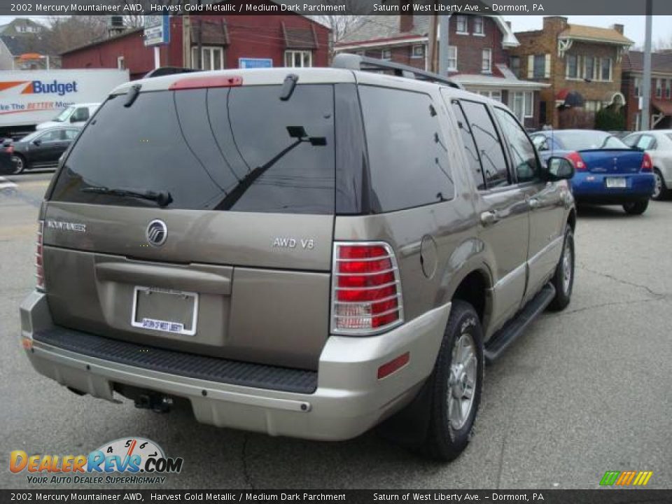 2002 Mercury Mountaineer AWD Harvest Gold Metallic / Medium Dark Parchment Photo #4