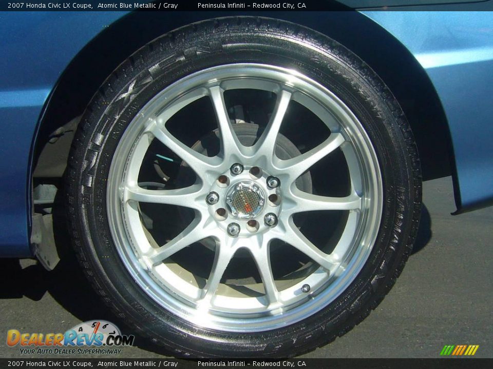2007 Honda Civic LX Coupe Atomic Blue Metallic / Gray Photo #7