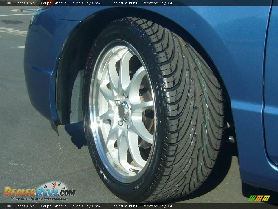 2007 Honda Civic LX Coupe Atomic Blue Metallic / Gray Photo #8