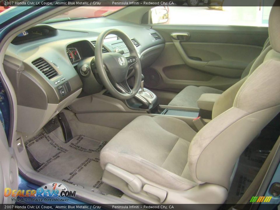 2007 Honda Civic LX Coupe Atomic Blue Metallic / Gray Photo #9