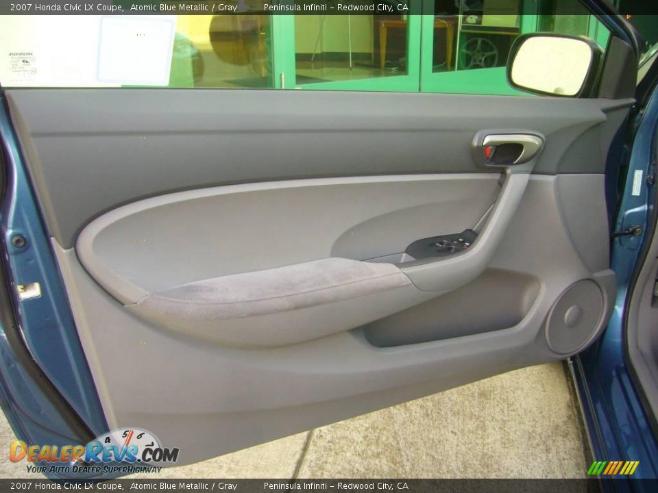 2007 Honda Civic LX Coupe Atomic Blue Metallic / Gray Photo #10