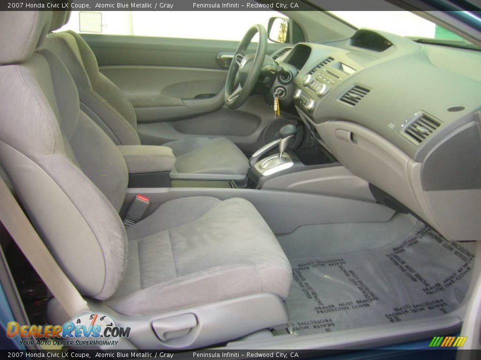 2007 Honda Civic LX Coupe Atomic Blue Metallic / Gray Photo #11
