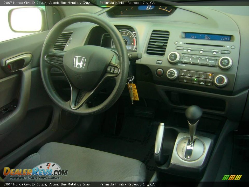 2007 Honda Civic LX Coupe Atomic Blue Metallic / Gray Photo #13