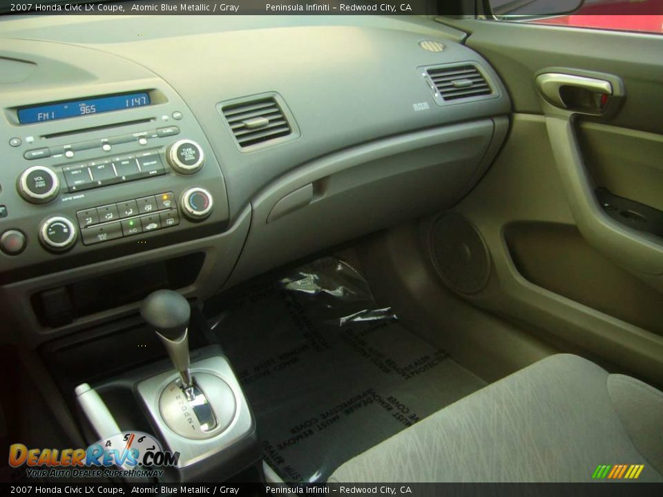 2007 Honda Civic LX Coupe Atomic Blue Metallic / Gray Photo #14