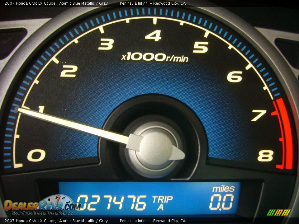 2007 Honda Civic LX Coupe Atomic Blue Metallic / Gray Photo #15
