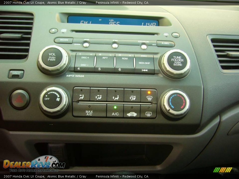 2007 Honda Civic LX Coupe Atomic Blue Metallic / Gray Photo #16