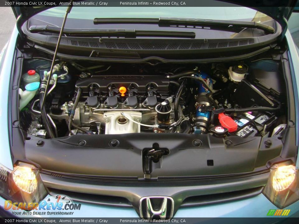 2007 Honda Civic LX Coupe Atomic Blue Metallic / Gray Photo #22