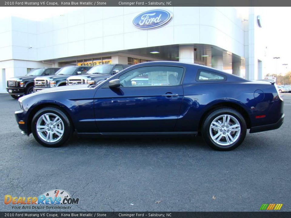 2010 Ford Mustang V6 Coupe Kona Blue Metallic / Stone Photo #5