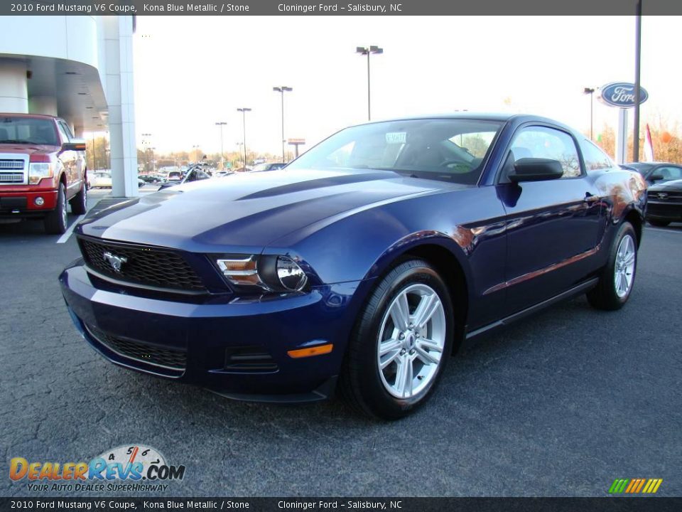 2010 Ford Mustang V6 Coupe Kona Blue Metallic / Stone Photo #6