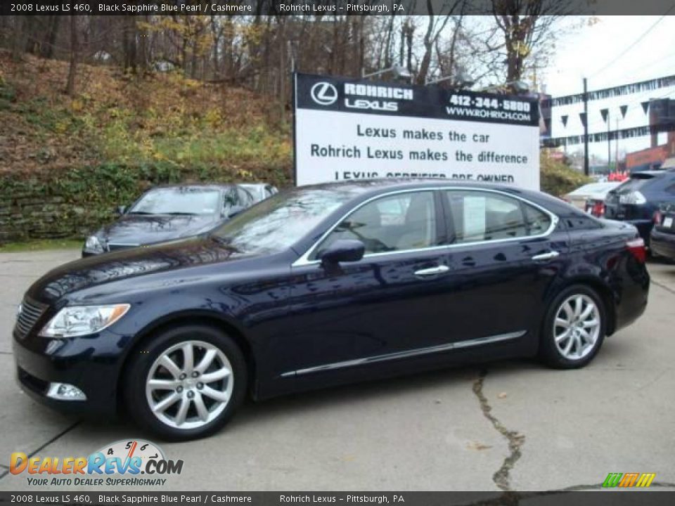 2008 Lexus LS 460 Black Sapphire Blue Pearl / Cashmere Photo #1
