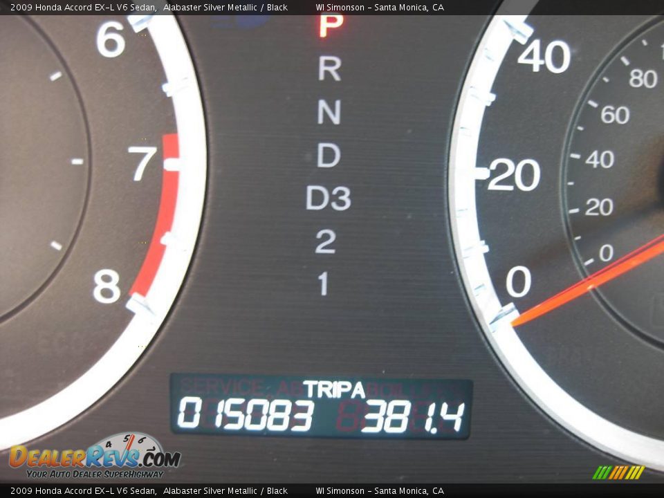2009 Honda Accord EX-L V6 Sedan Alabaster Silver Metallic / Black Photo #14