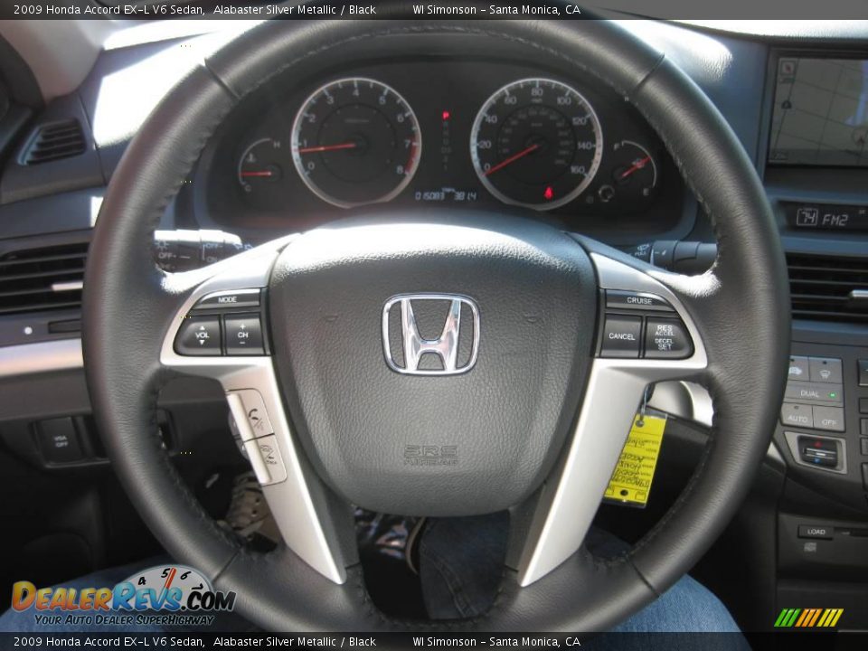 2009 Honda Accord EX-L V6 Sedan Alabaster Silver Metallic / Black Photo #24