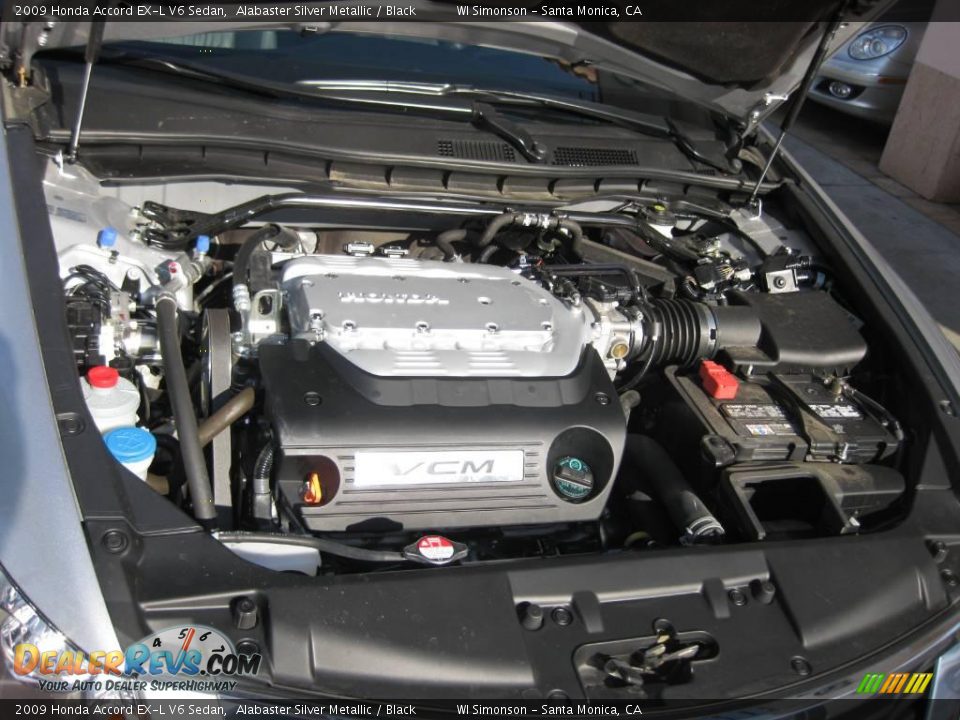 2009 Honda Accord EX-L V6 Sedan Alabaster Silver Metallic / Black Photo #35