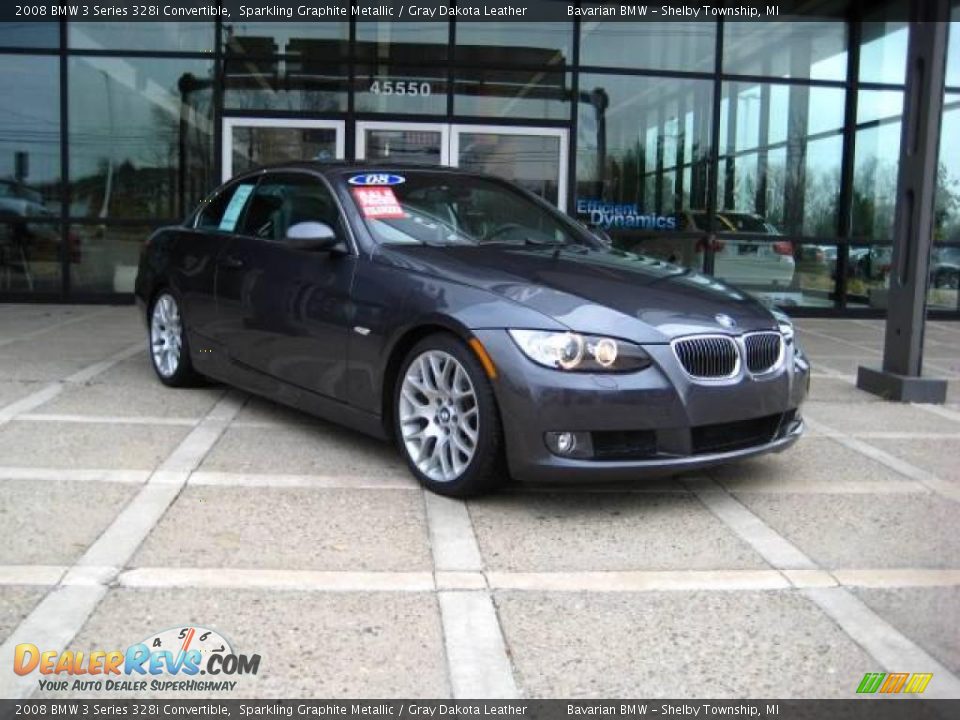 2008 BMW 3 Series 328i Convertible Sparkling Graphite Metallic / Gray Dakota Leather Photo #1
