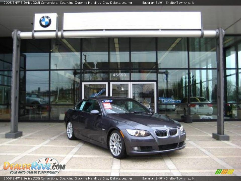 2008 BMW 3 Series 328i Convertible Sparkling Graphite Metallic / Gray Dakota Leather Photo #2