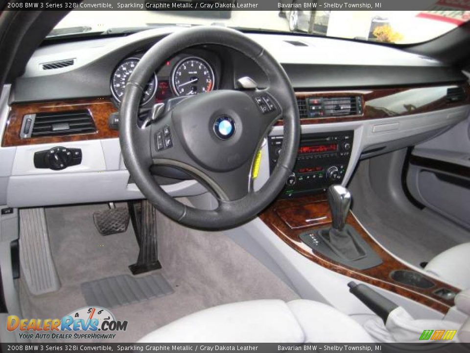 2008 BMW 3 Series 328i Convertible Sparkling Graphite Metallic / Gray Dakota Leather Photo #13