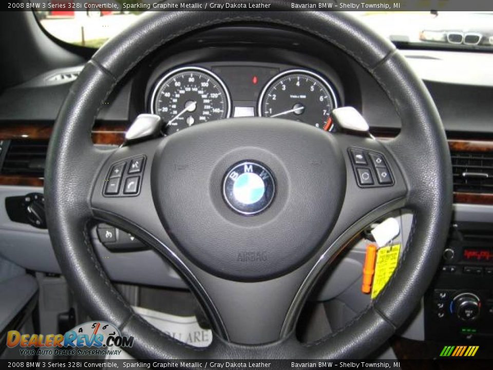2008 BMW 3 Series 328i Convertible Sparkling Graphite Metallic / Gray Dakota Leather Photo #20