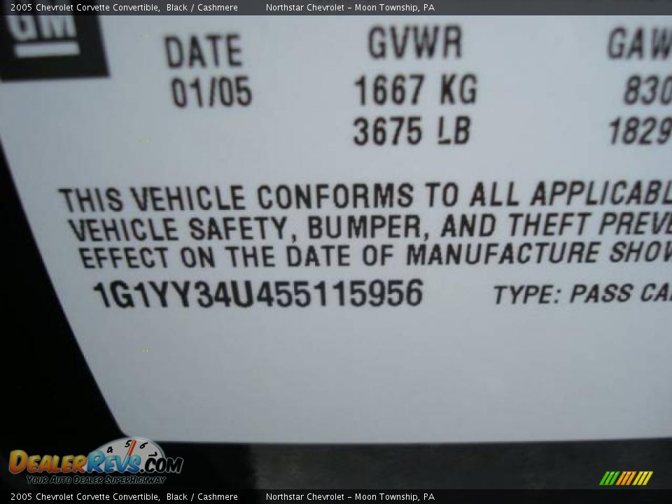 2005 Chevrolet Corvette Convertible Black / Cashmere Photo #19