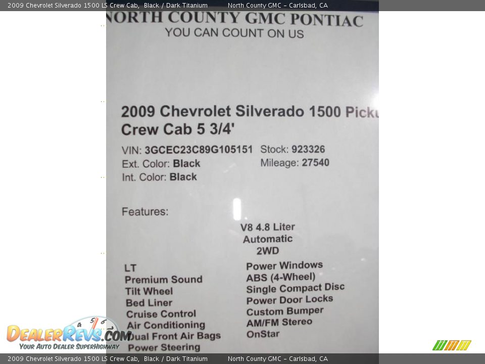 2009 Chevrolet Silverado 1500 LS Crew Cab Black / Dark Titanium Photo #5