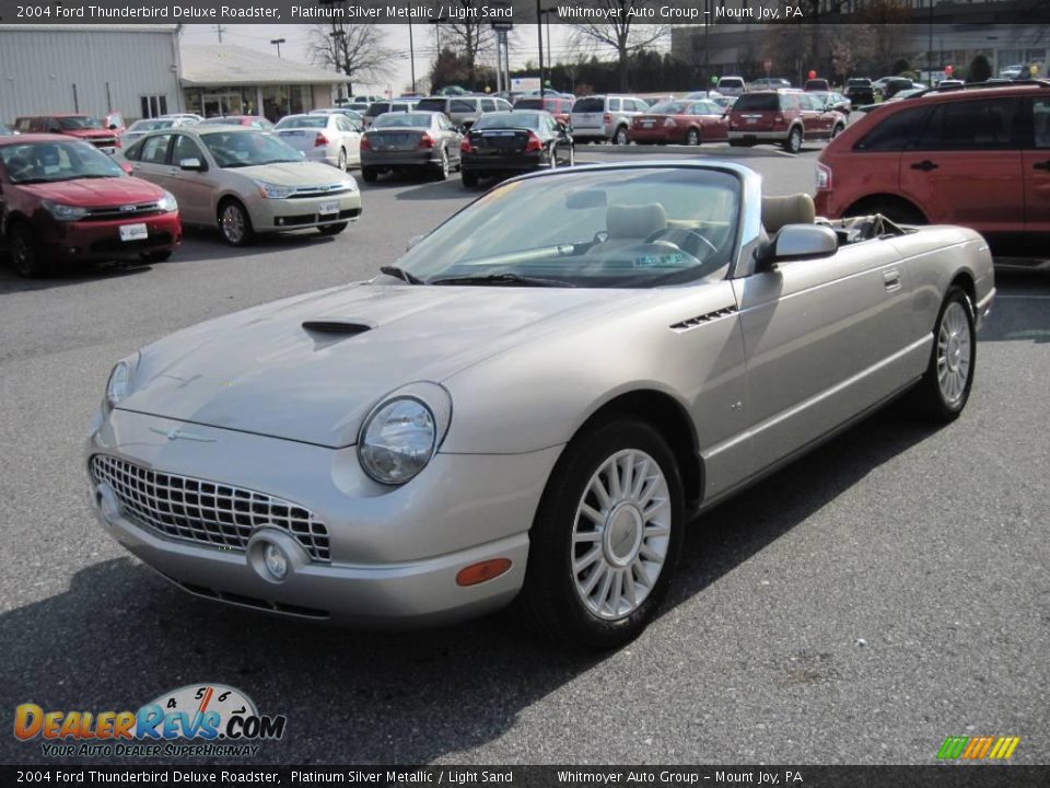 2004 Ford Thunderbird Deluxe Roadster Platinum Silver Metallic / Light Sand Photo #3