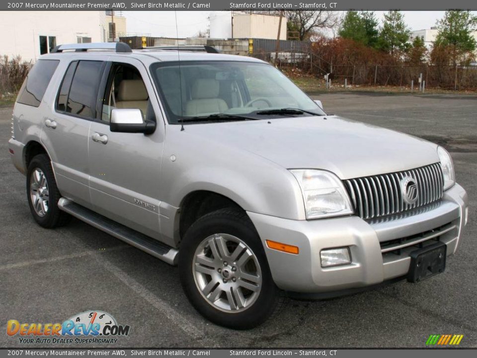 2007 Mercury Mountaineer Premier AWD Silver Birch Metallic / Camel Photo #14