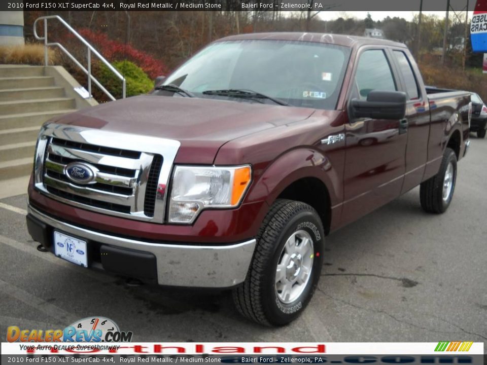 2010 Ford F150 XLT SuperCab 4x4 Royal Red Metallic / Medium Stone Photo #2